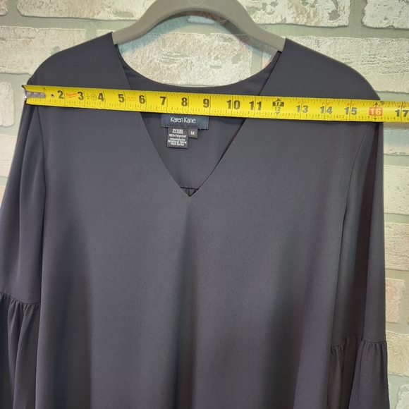 🆕️Karen Kane Womens Black Balloon Sleeve Shirt NWT M Orig.$98 - Picture 7 of 11